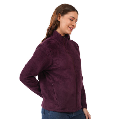 Women's Solid Zipper Hooded Sweatshirt