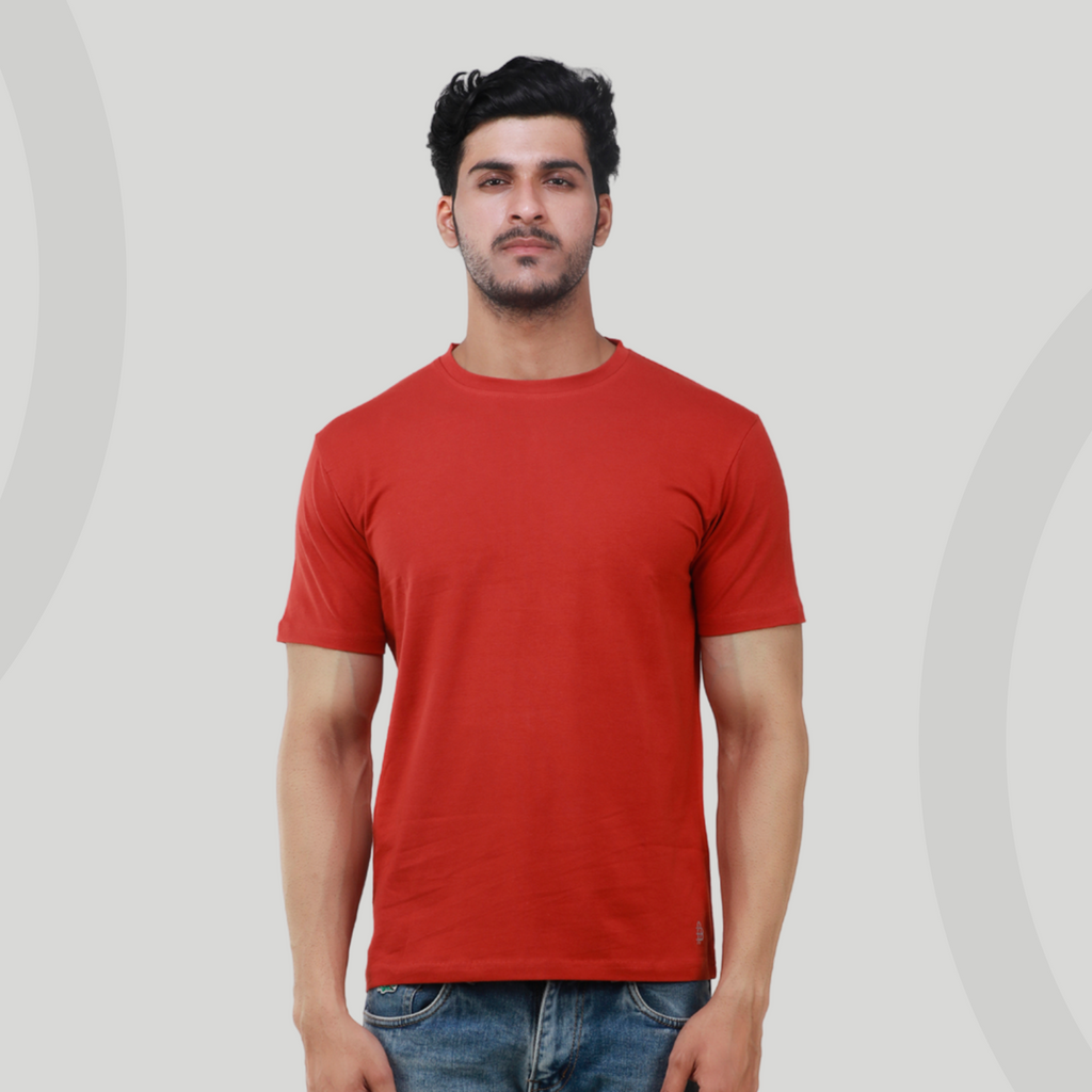 Baked Apple Round Neck Half Seleeve T-Shirt for Men