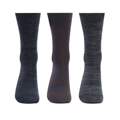 Men Non-Terry Woolen Crew Socks for Men - Pack of 3