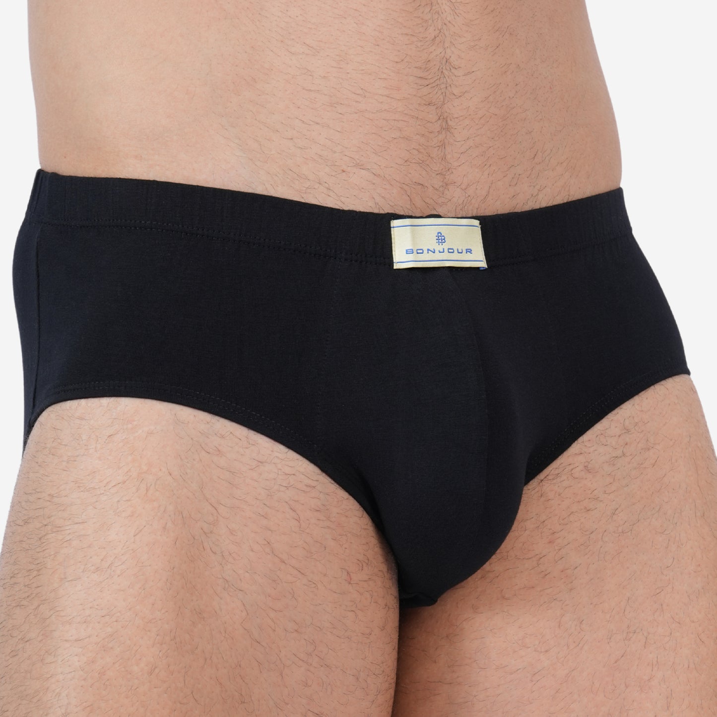 Men's Black Cotton Comfort Briefs - Soft Breathable Everyday Innerwear (Pack of 2)