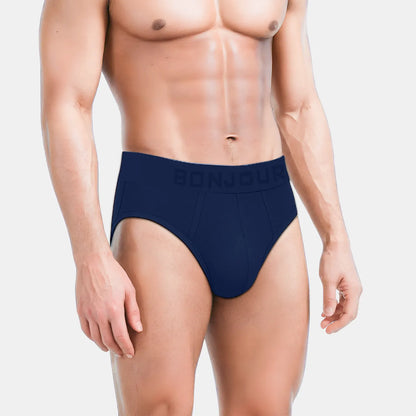 Bonjour Men’s Bamboo Navy Brief – Ultra Soft, Odour Free (Pack of 1)