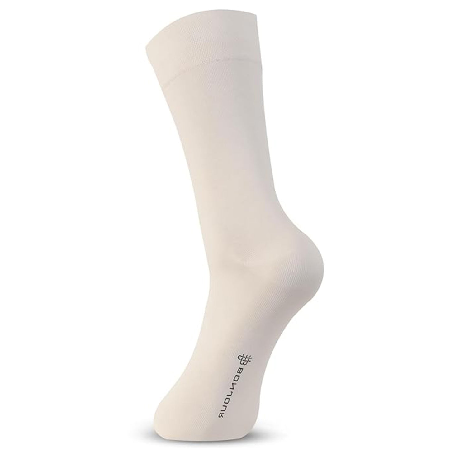 Men Cotton Odour Free Plain Socks (Cream)