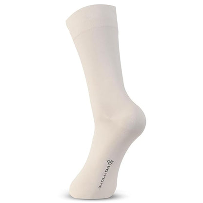 Men Cotton Odour Free Plain Socks (Cream)