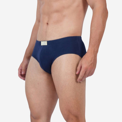 Men's Black & Navy Cotton Comfort Briefs - Soft Breathable Everyday Innerwear (Pack of 2)