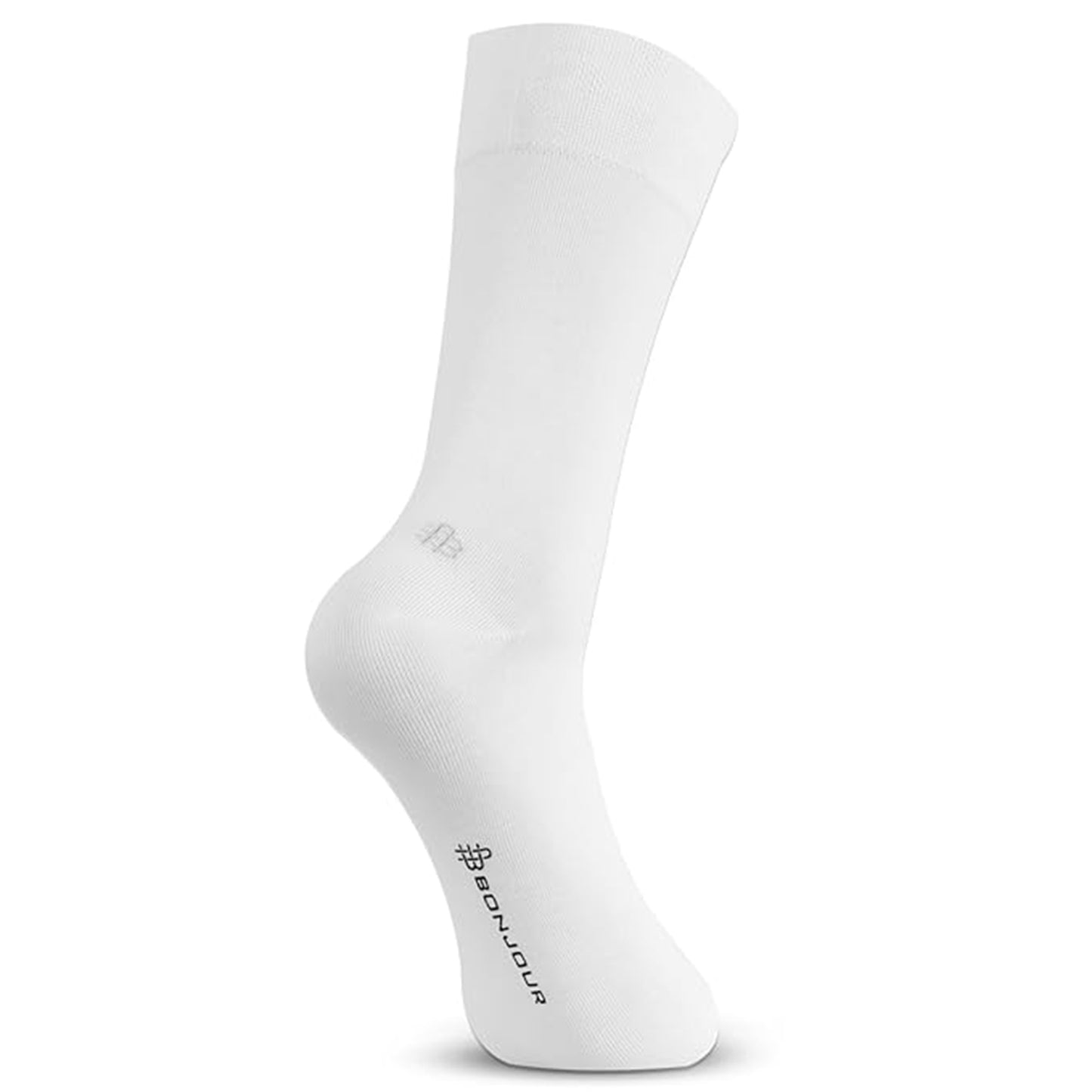 Men Cotton Odour Free Plain Socks (White)