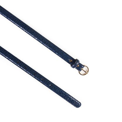 Women Slim Textured  Belt - Navy