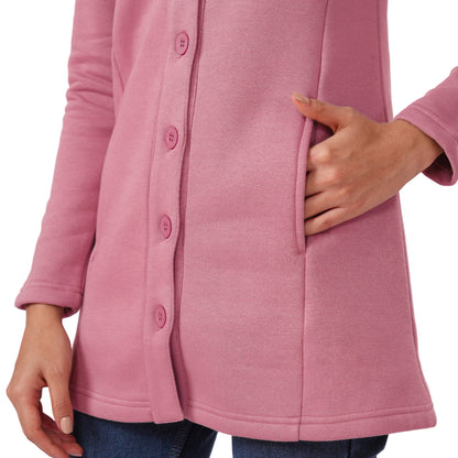 Women Winter High Neck Long Coat (Slate Rose)