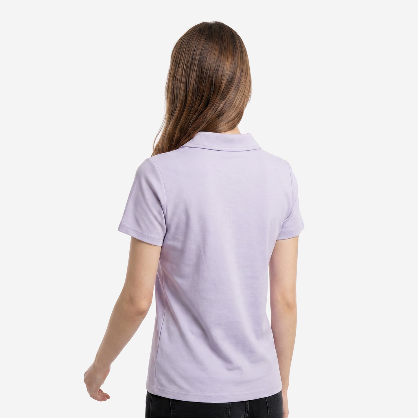 Women’s Solid Lavender Polo Half Sleeve T-Shirt