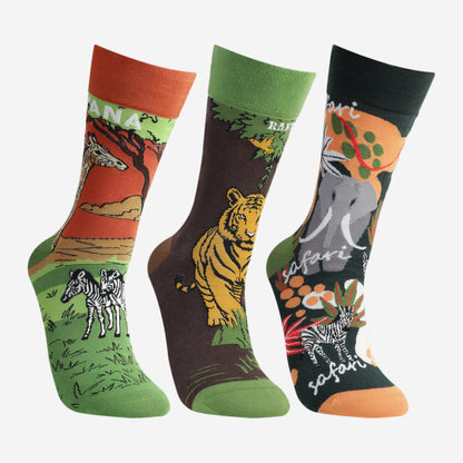 Wildlife Travel Designer Socks (Pack of 3)