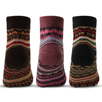 Women's Fine Woolen Thumb Ankle Socks (Pack of 3)