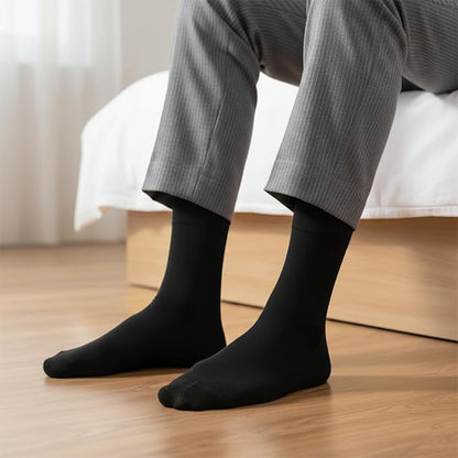 Men Cotton Odour Free Plain Socks (Black)