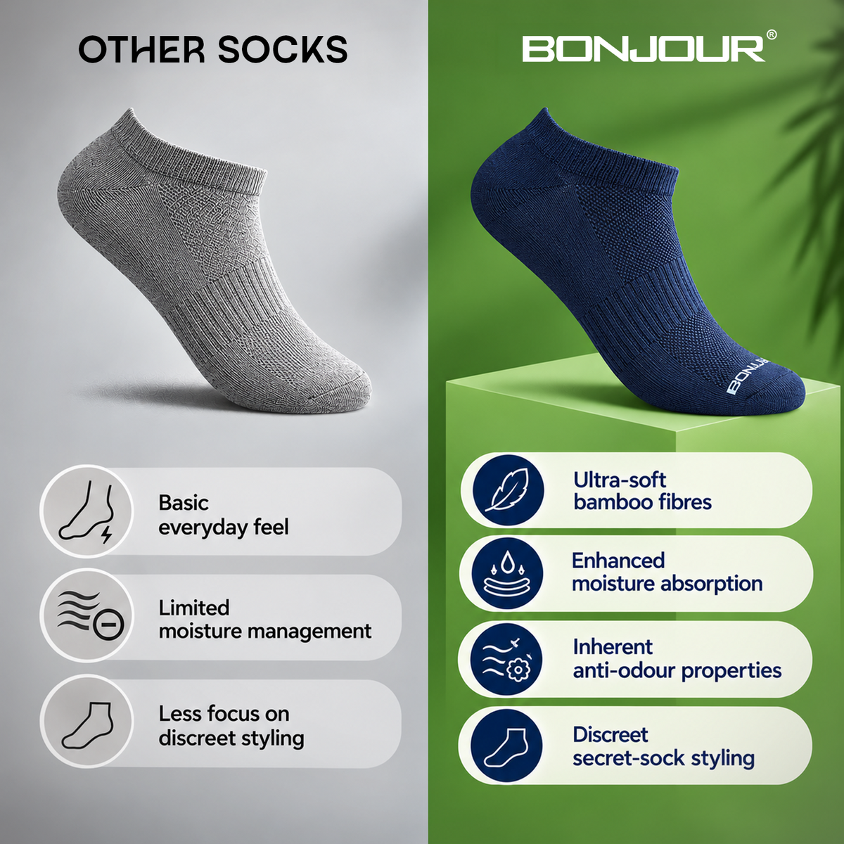 Bonjour Bamboo Secret Socks for Men
