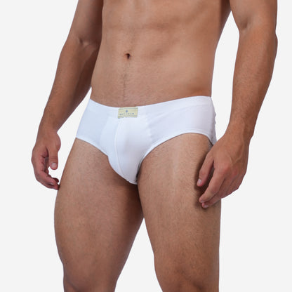 Men's White Cotton Comfort Briefs - Soft Breathable Everyday Innerwear (Pack of 2)