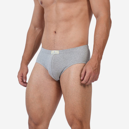 Men's Black & Grey Cotton Comfort Briefs - Soft Breathable Everyday Innerwear (Pack of 2)