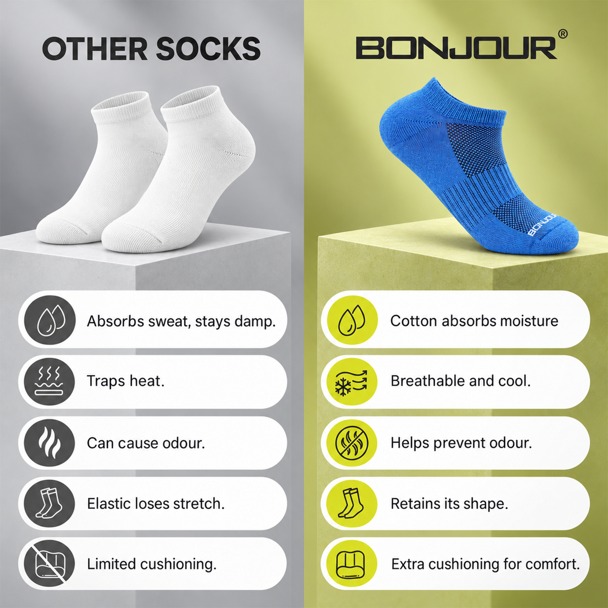 Bonjour Bamboo Secret Socks for Men