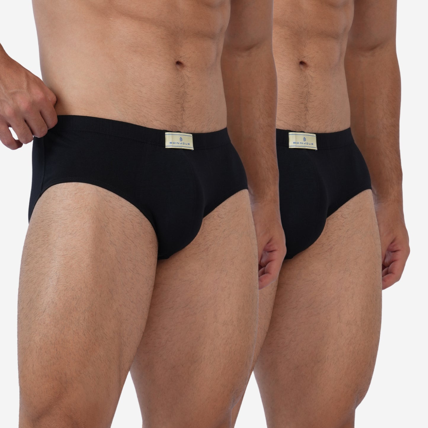 Men's Black Cotton Comfort Briefs - Soft Breathable Everyday Innerwear (Pack of 2)
