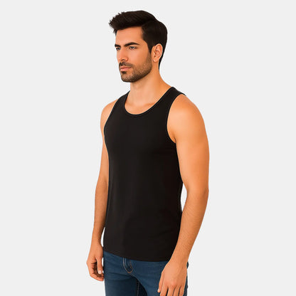 Bamboo Black Vest for Men (Pack of 1)
