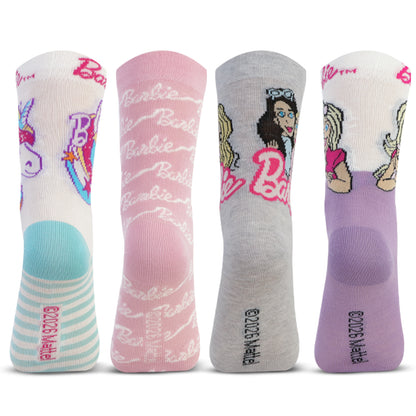 Barbie Girls Cotton Socks (Pack of 4)