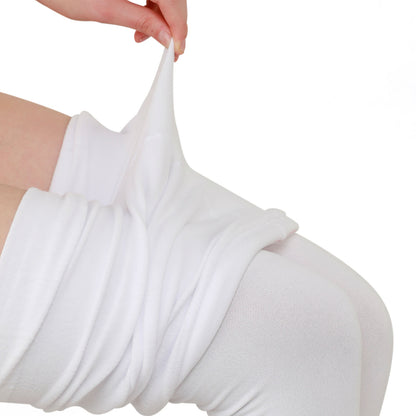 Super-soft High Waisted Velvet Leggings (White)