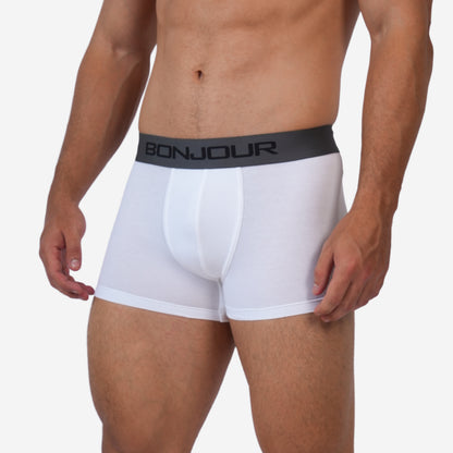 Men's White Cotton Comfort Trunk - Soft & Breathable Everyday Innerwear (Pack of 1)
