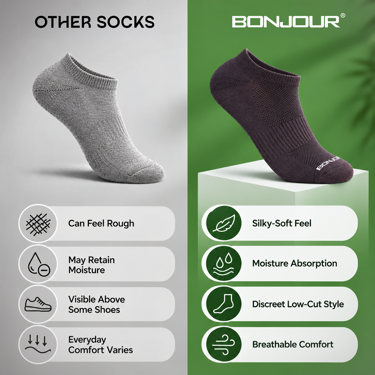 Bonjour Bamboo Secret Socks for Men