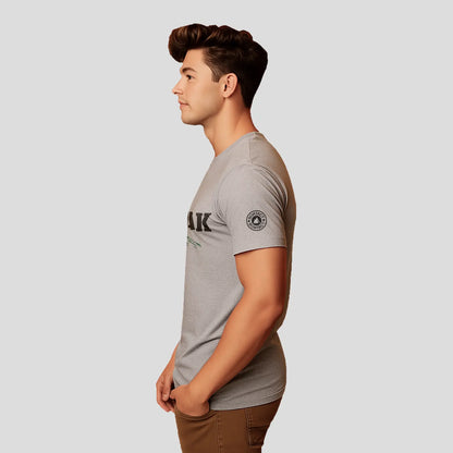 Bontact TRI PEAK Round-Neck Half Sleeve T-Shirt (Lt.Grey Mel)