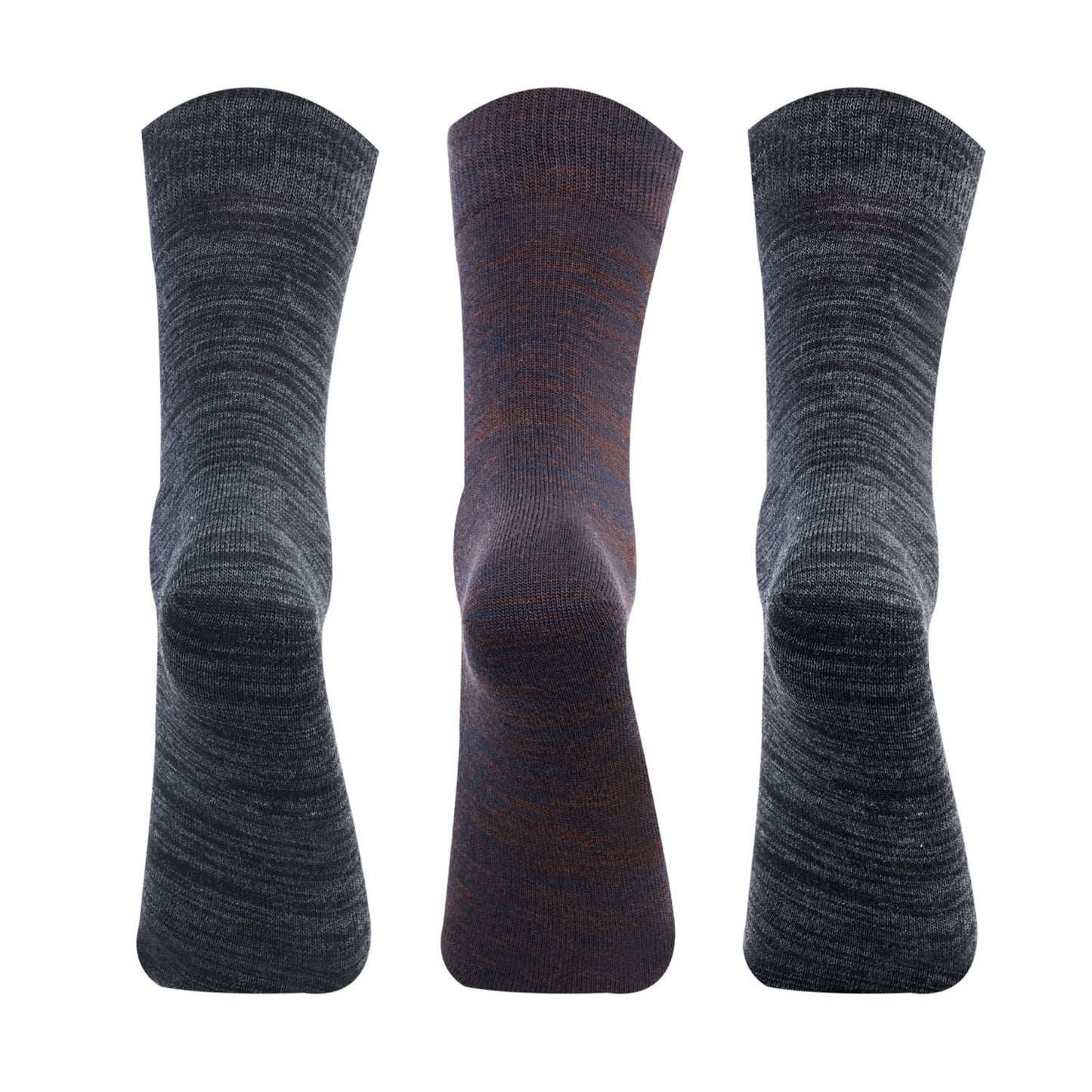 Men Non-Terry Woolen Crew Socks for Men - Pack of 3
