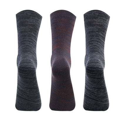 Men Non-Terry Woolen Crew Socks for Men - Pack of 3