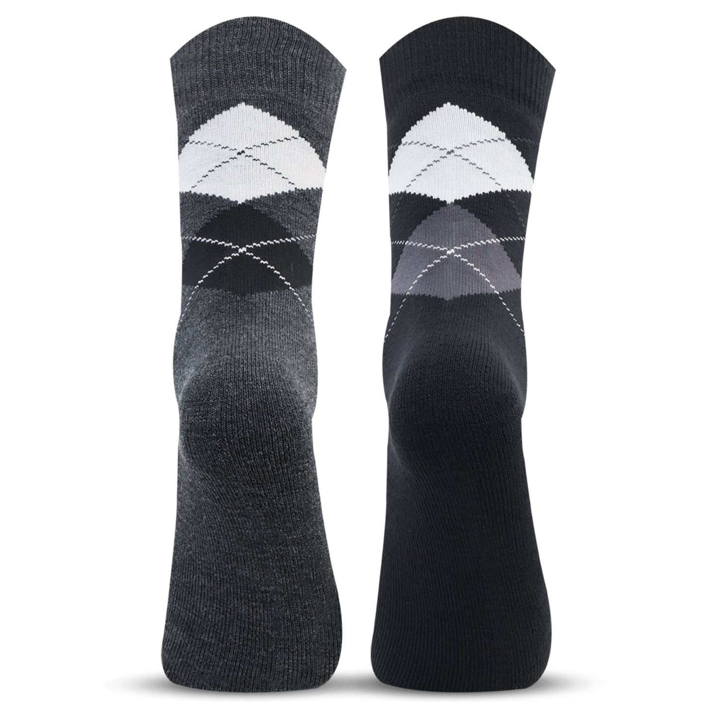 Men Classic Argyle Multicolored Woolen Socks- Pack of 2