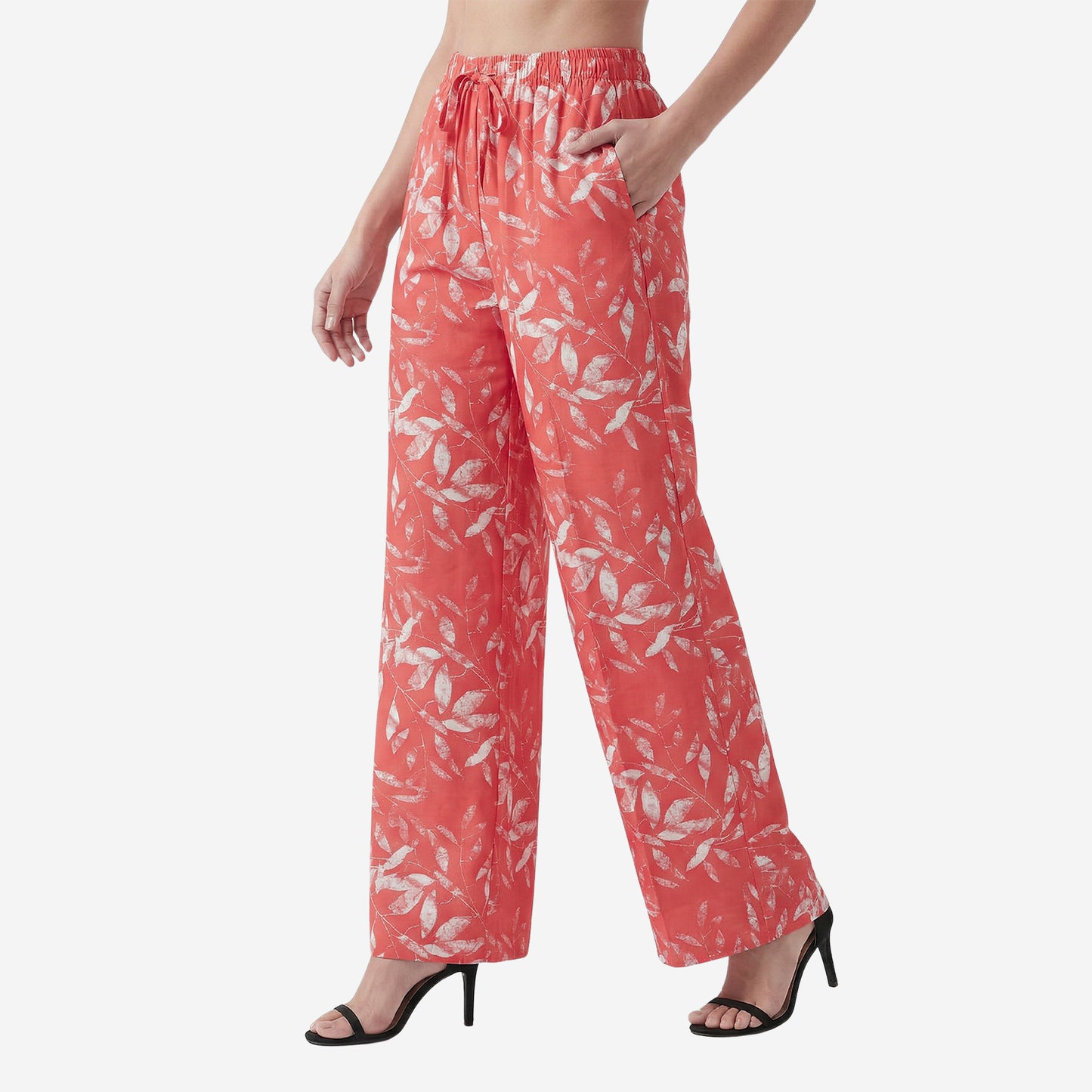 Dk.Peach Floral Printed Palazzo for Women | Comfortable Fit (Pack of 1)
