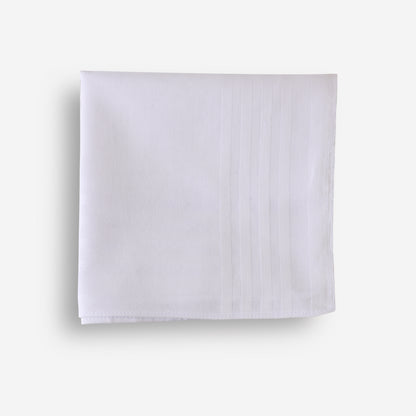 Men’s Formal Cotton Handkerchiefs | Soft & Breathable | Self White | Pack of 6