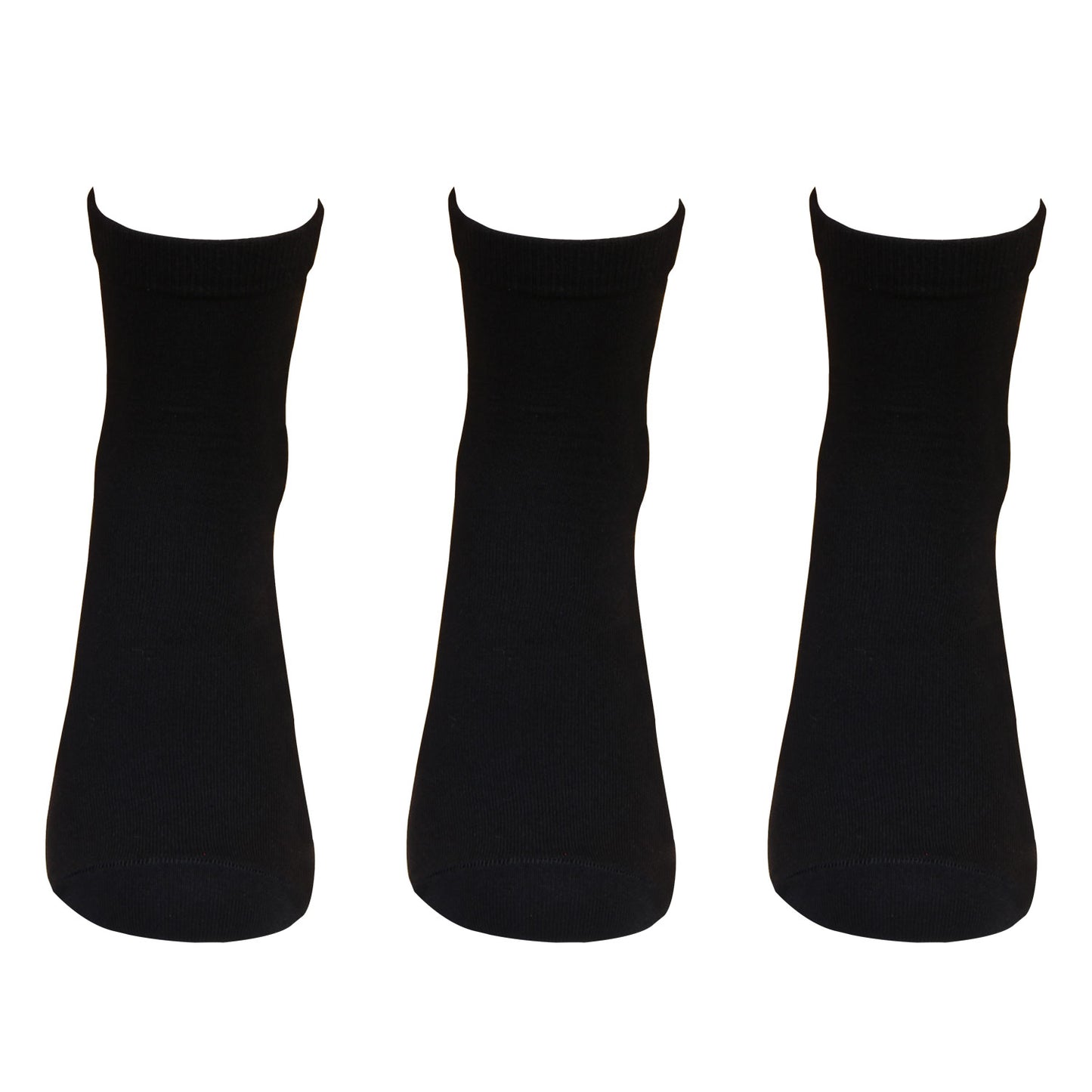 Women Silken Anklet Socks Pack of 3 (Black)