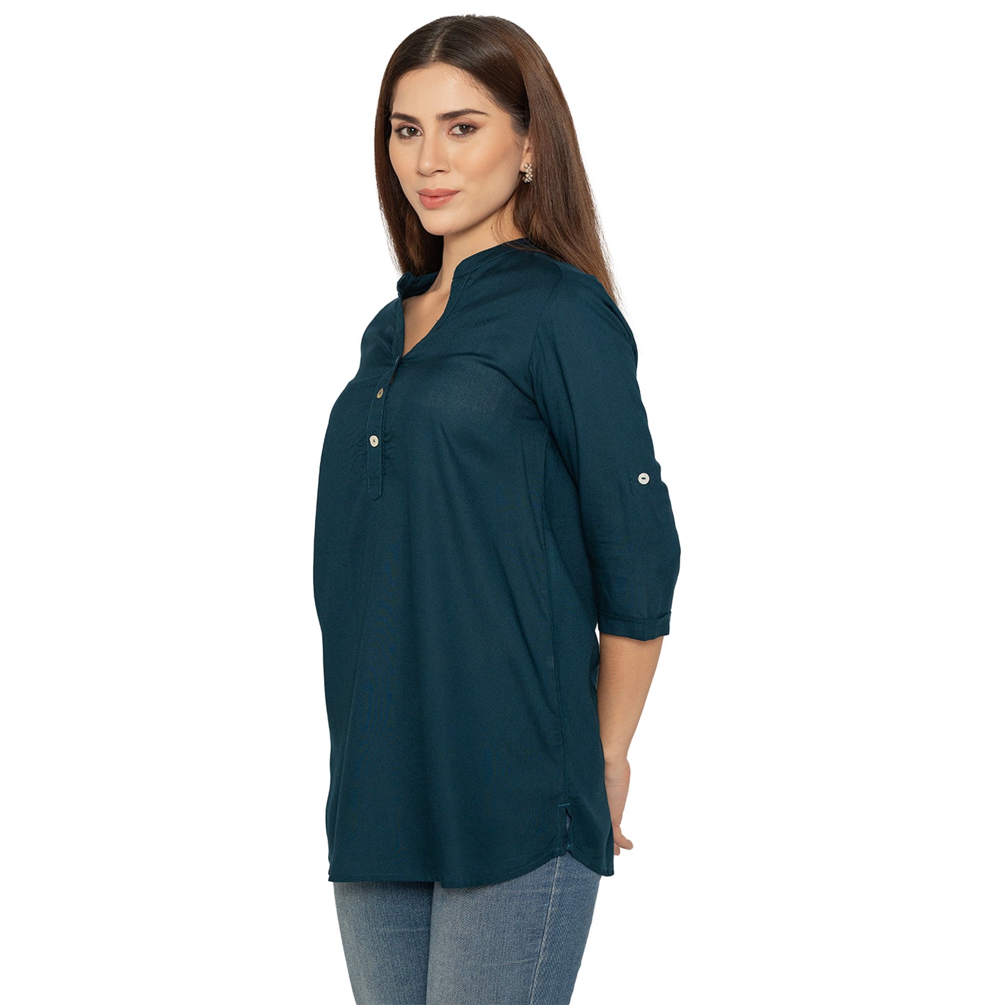 Prussian Blue Short Kurti – Stylish Kurti for Women & Girls