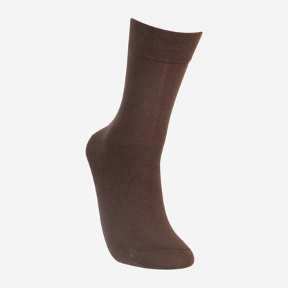 Men Cotton Odour Free Plain Socks (Brown)