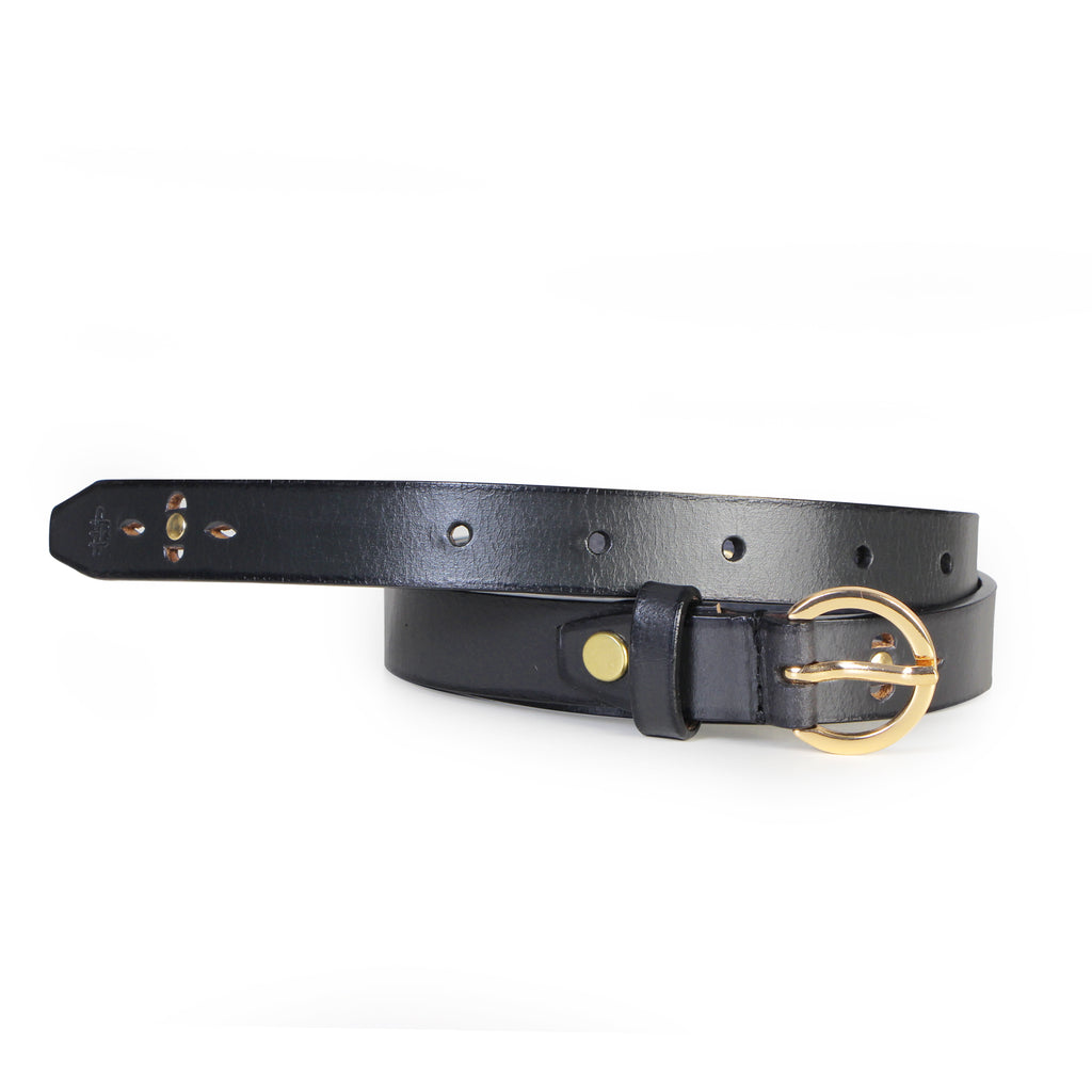 Women's Leather waist Belt - Navy