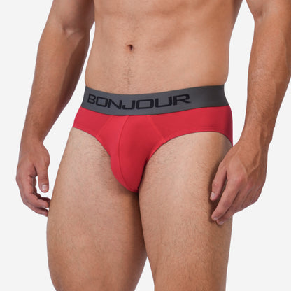 Men's Red Cotton Comfort Briefs - Soft Breathable Everyday Innerwear (Pack of 1)