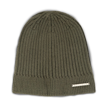 Unisex Woolen Winter Beanie Cap (Olive Green)