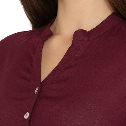 Wine Short Kurti – Stylish Kurti for Women & Girls