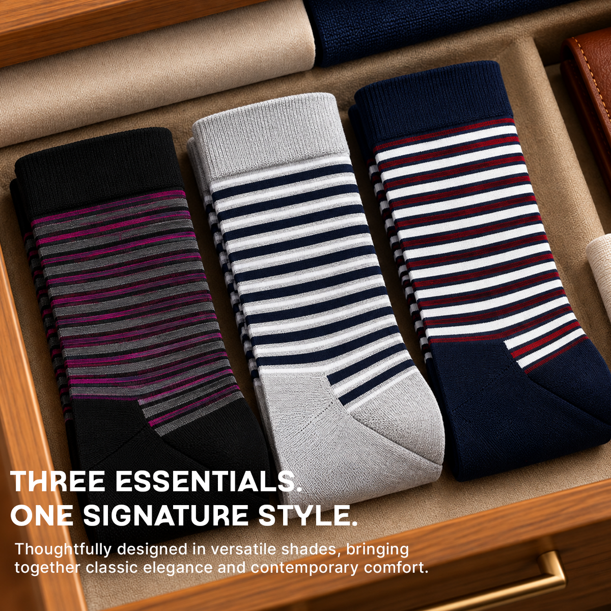 Hush Puppies Men's Multicolored Crew Socks -  Pack of 3