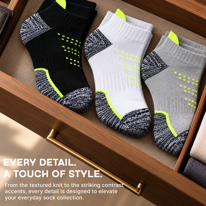 Men's Secret Length Terry Sports Socks- Pack Of 3