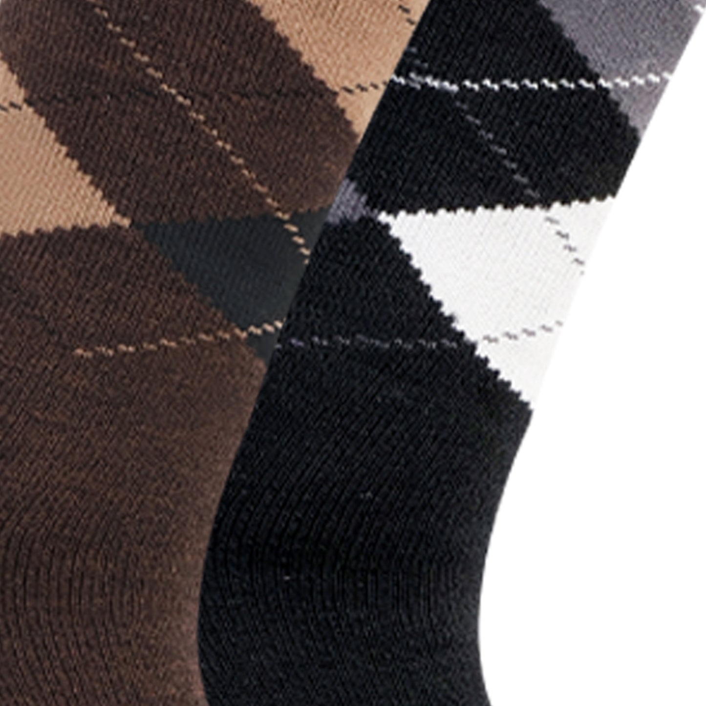 Men Classic Argyle Multicolored Woolen Socks- Pack of 2
