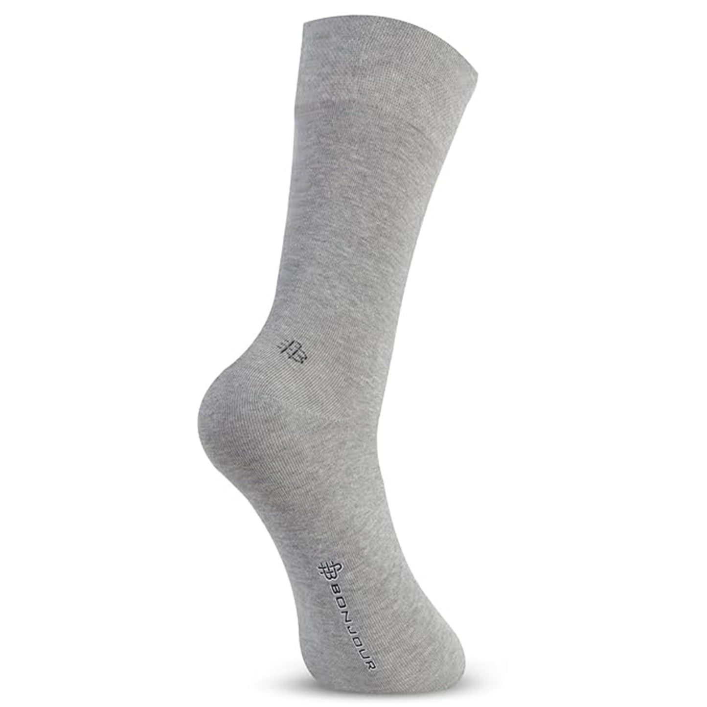 Men Cotton Odour Free Plain Socks (Lt.Grey Mill)