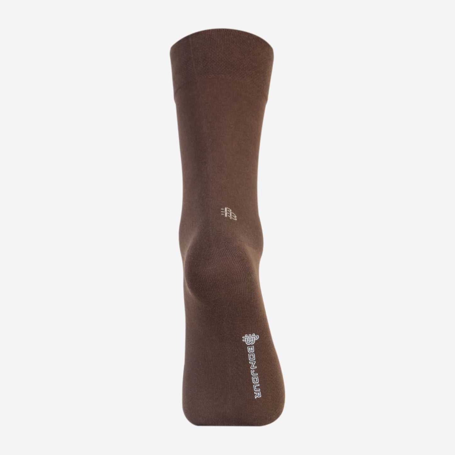Men Cotton Odour Free Plain Socks (Brown)