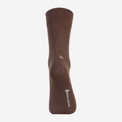Men Cotton Odour Free Plain Socks (Brown)