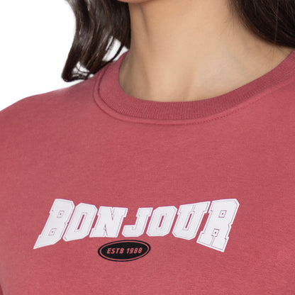 Women's  Full Sleeve Round Neck Sweatshirt - Red