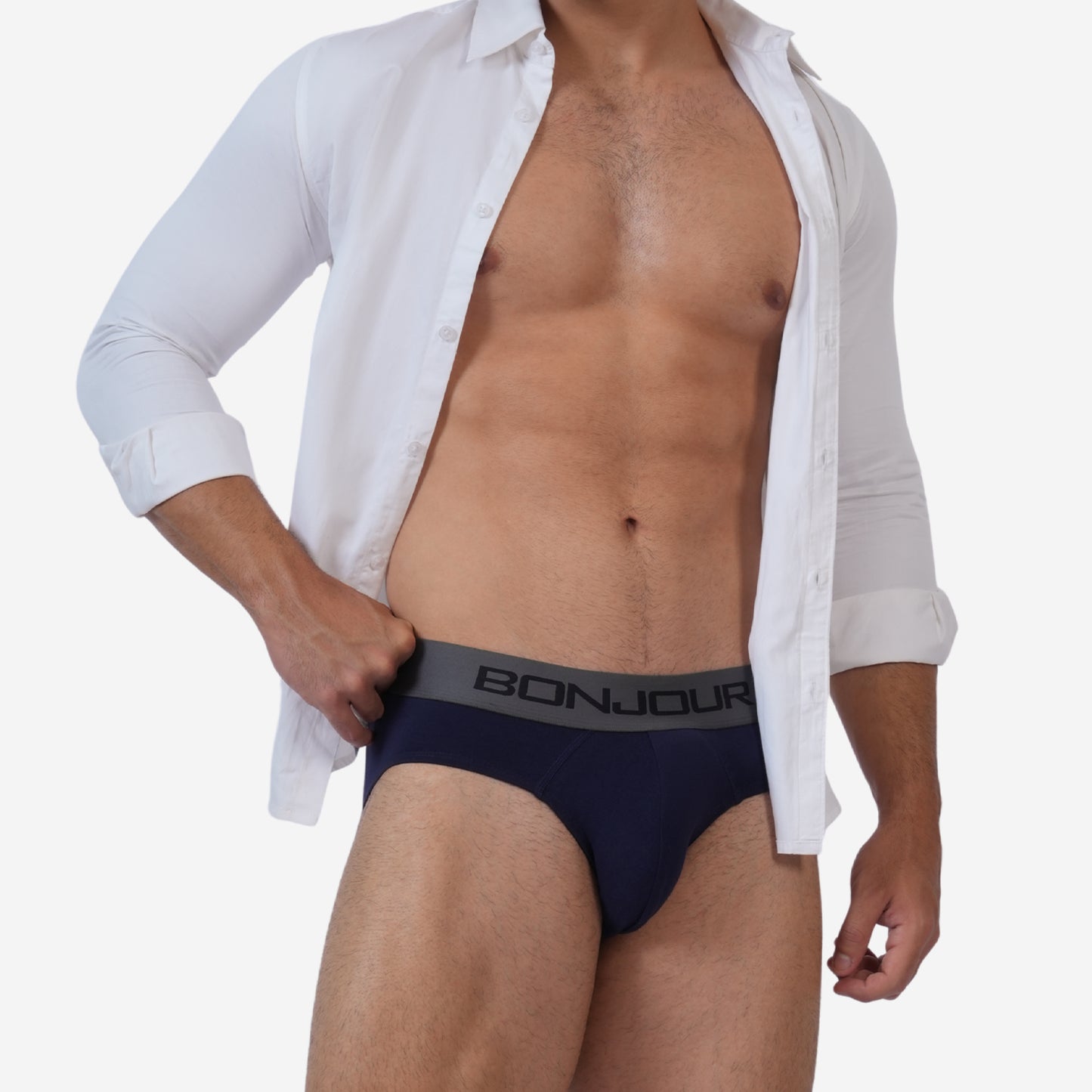 Men's Navy Cotton Comfort Briefs - Soft Breathable Everyday Innerwear (Pack of 1)