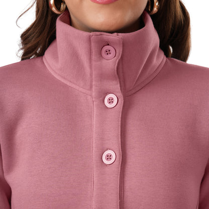 Women Winter High Neck Long Coat (Slate Rose)