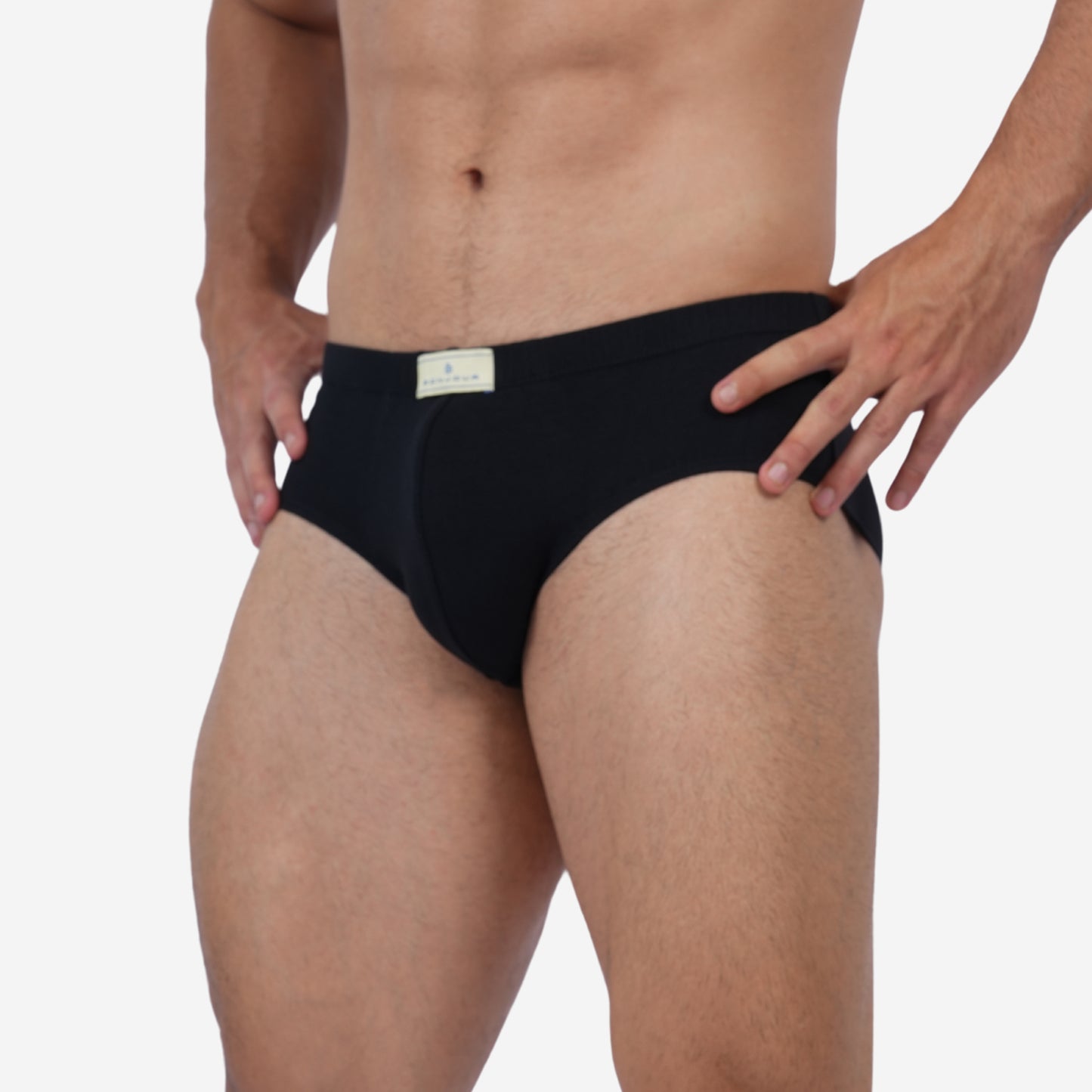 Men's Black Cotton Comfort Briefs - Soft Breathable Everyday Innerwear (Pack of 2)