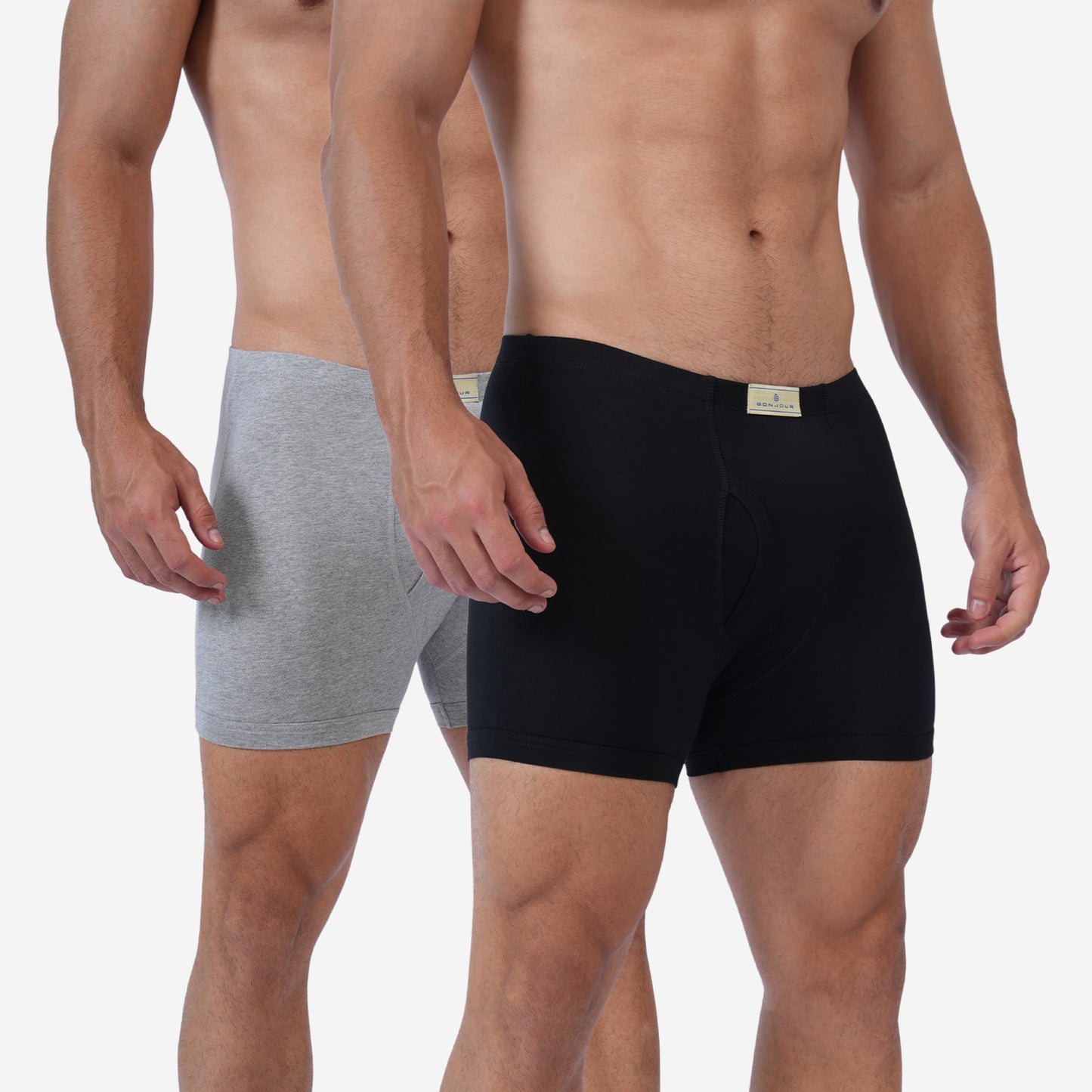 Men's Black & Grey Cotton Comfort Trunk - Soft Breathable Everyday Innerwear (Pack of 2)
