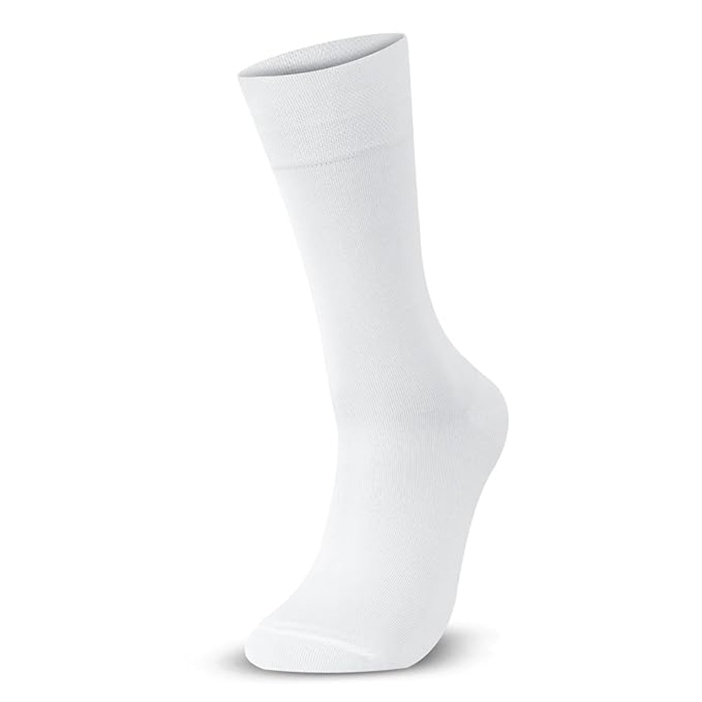 Men Cotton Odour Free Plain Socks (White)